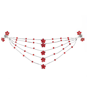 Silver Finish Rhinestone 5 Plum Princess Headlace Browband w/ Claws